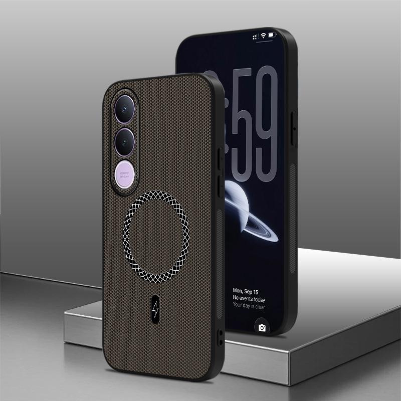 Для Vivo V 70 FE Чехол Роскошный Деловой Стиль Плетеная Кожа Магнитный Защита от Отпечатков Пальцев Ударопрочный Чехол Для Vivo V 70 FE Чехол