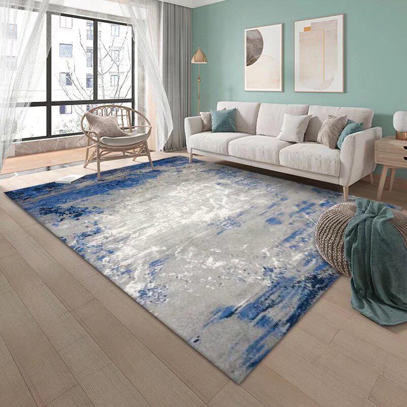 Modern Light Luxury Abstract Carpet Large Living Room Art Ink Pattern Rug Fluffy Soft Bedroom Bedside Rug Washable Kitchen Mat