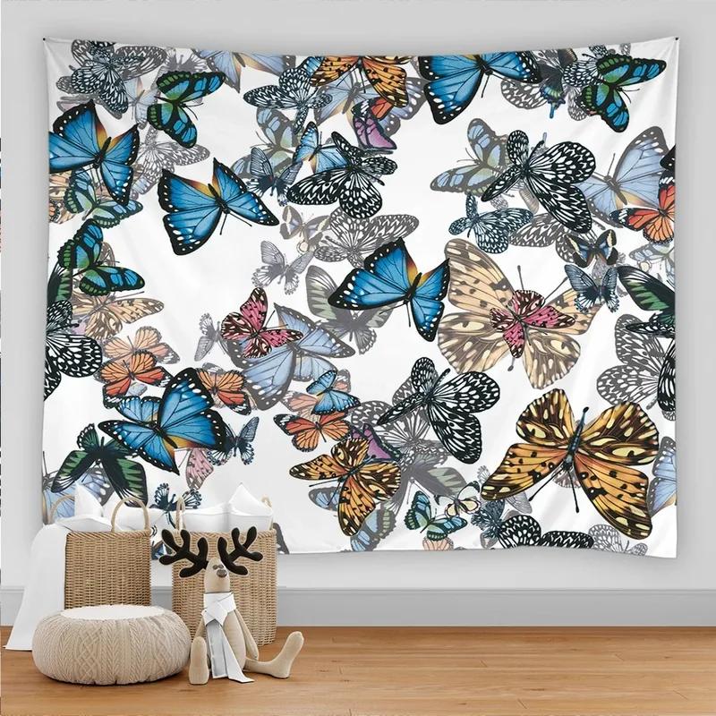 Украшение стены дома Гобелен с узором бабочки Фон для спальни Гобелен для офиса и гостиной