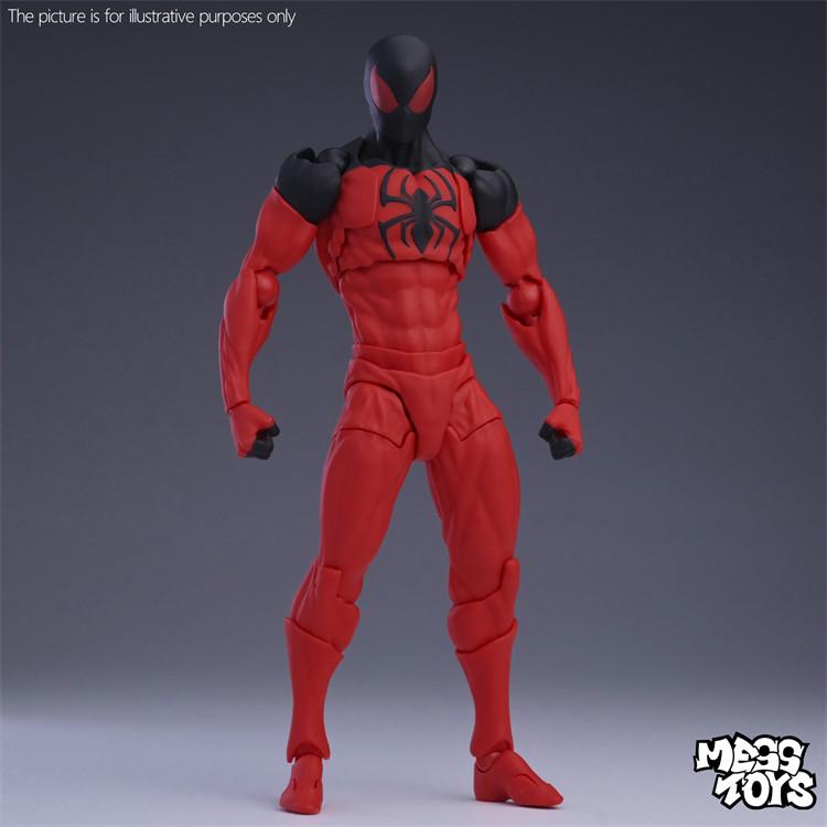 Оригинальная фигурка Человека-паука Mess Toys Черный костюм Сосед Симбиот Messtoys Алый Сосед Фигурка Действия Ct Черный Красный Человек-Паук