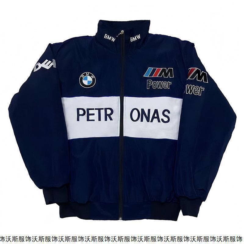 Men Women Motorcycle Racing Style Windproof Jacket Casual Biker Coat Lightweight Embroidered Retro Sport Outerwear