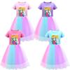 Платье для девочек Super Mario Princess Peach Rainbow Lace фиолетового, красного и розового цвета