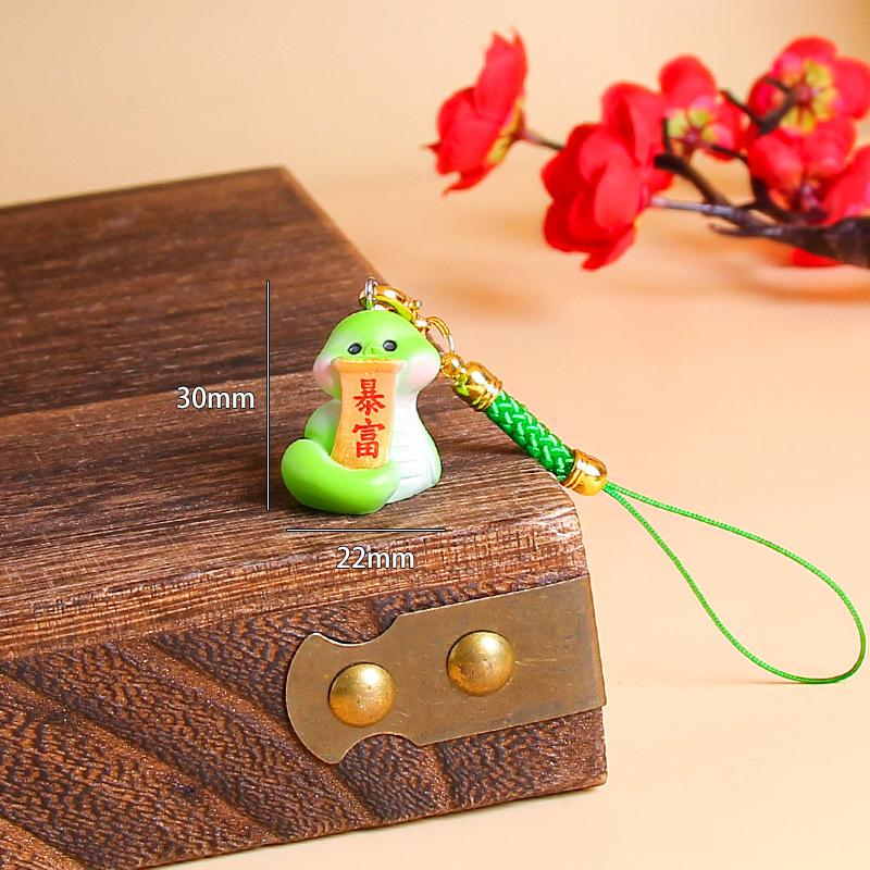 Брелок-талисман года Змеи 2025, брелок для телефона, мультяшный брелок со знаком зодиака Змея, милая подвеска для сумки, подвесное украшение, подарки на год