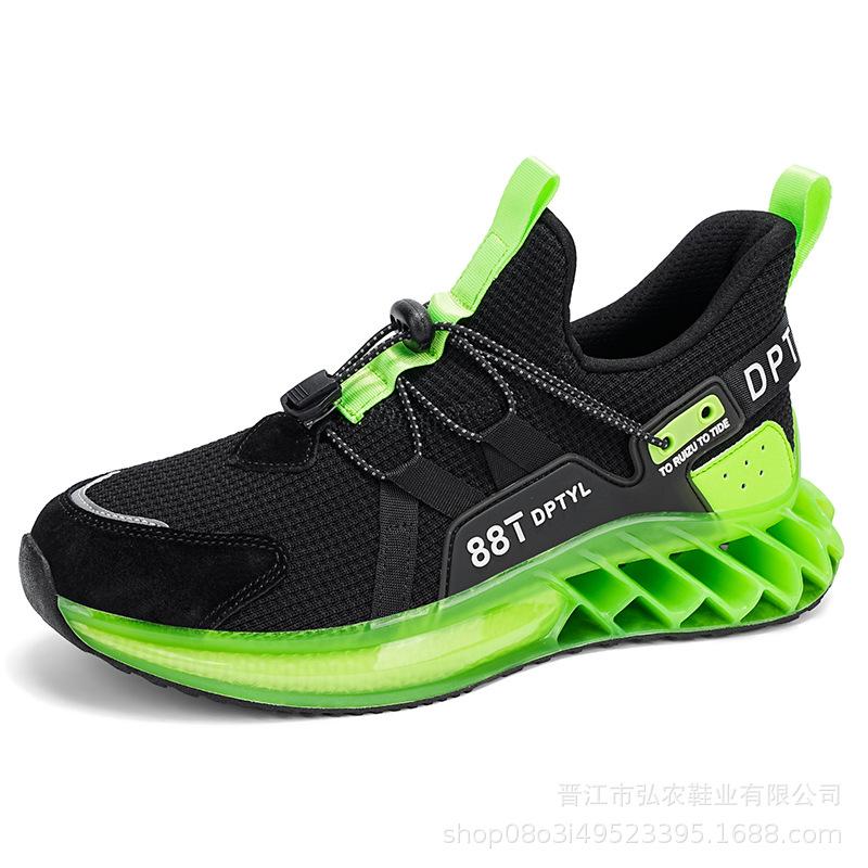 Men's large-size flash wear one-pedal low-top soft-bottom cushioning breathable mesh outdoor light and comfortable blade shoes