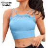Charmleaks Ayollar Yumshoq Ko'krakli To'rli Bikini Top Faqat Krop Top Sozlanuvchan Iplar Suzish Topi