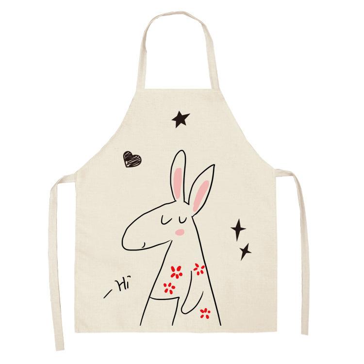 Children's Stick Figure Apron Cartoon Linen Apron Aprons for Women Baking Accessories Apron for Men Cooking Accessories Tablier