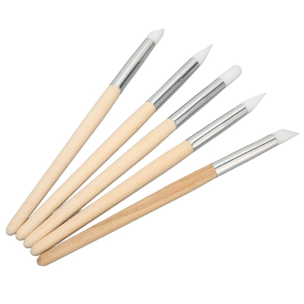 5pcs Watch Dial Cleaning Tool Multi Functional Silicone Scratch Brush Pen Set for Watch Repairers