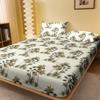 1Pcs Autumn Palm Pattern Brushed Fitted Sheets, Bedroom Plant Flower Printed Bedspread, Bedding (Not Include Pillowcase)