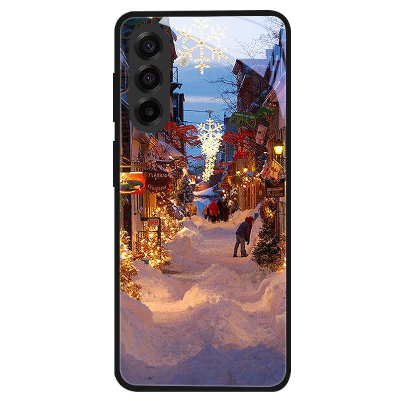 Закаленное стекло в рождественском стиле для Samsung Galaxy S24 S22 S21 S23 S25 Ultra Fe Ударопрочный чехол S25FE S25 Edge Shell Coque