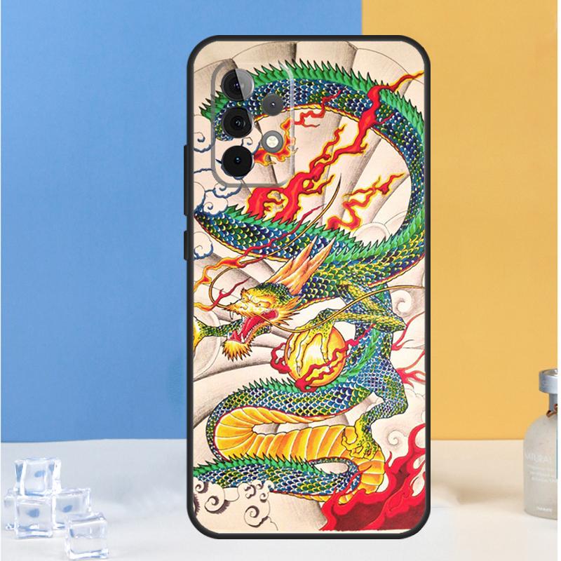 Стиль Японского Дракона Для Samsung Galaxy A05 A06 A13 A33 A53 A36 A26 A16 A54 A34 A14 A32 A52 A55 A35 A15 A56 Чехол