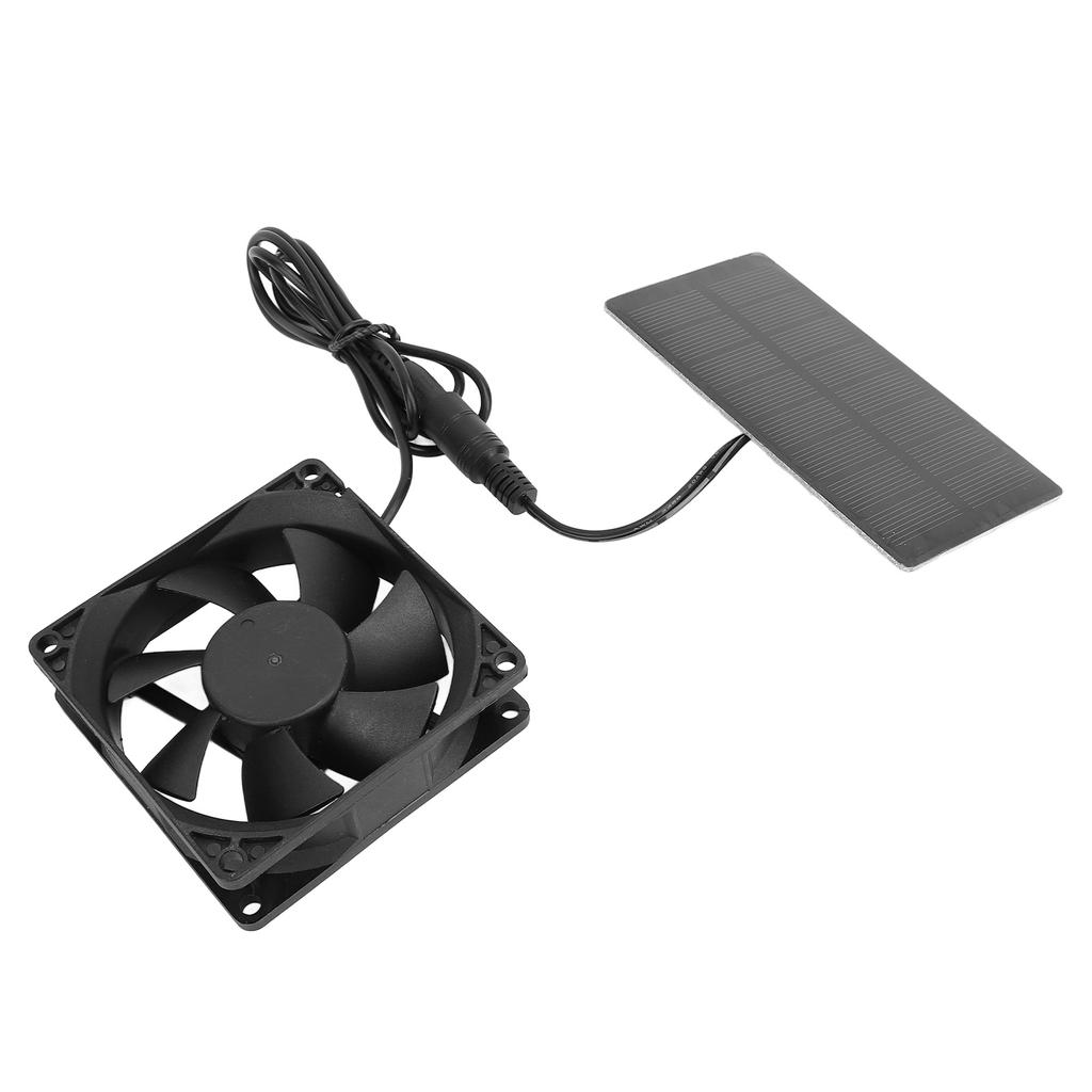 Solar Panel Exhaust Fan Kit 0.8W Polycrystalline Silicon Quiet Solar Cooling Ventilation DC Fan for 