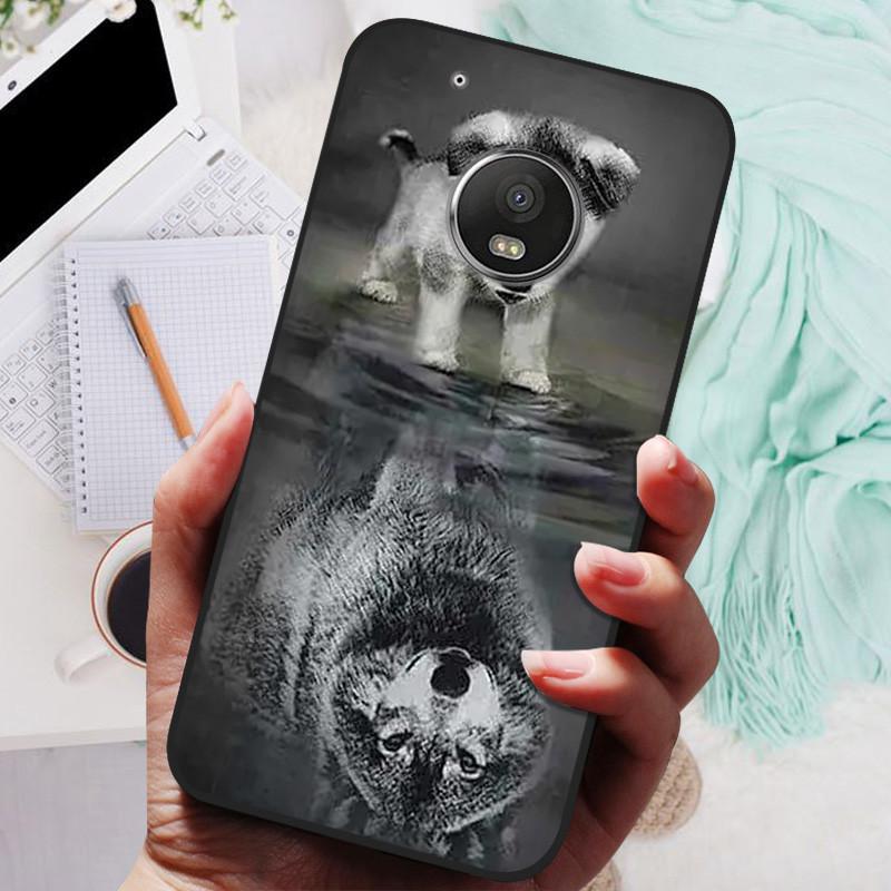 Чехол для Motorola Moto G5 Plus Черный Чехол Лев Волк Силиконовый Мягкий Задний Чехол Для Moto G5 Plus Чехол для Телефона G5+ Защитный Корпус