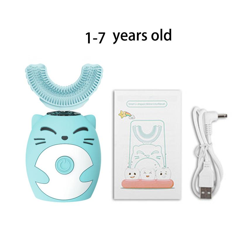 Child's Sonic Electric Toothbrush Silicone Children's 360 Degrees Automatic USB Rechargeable Smart Kids Toothbrush U Shape