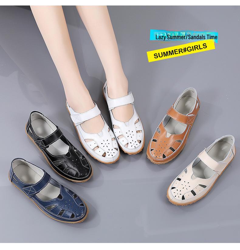 Женские весенне-летние большие мокасины — полые сандалии и удобные слипоны