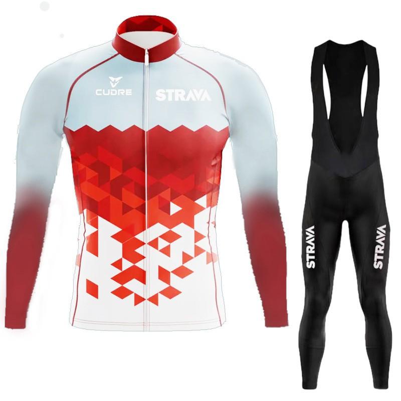 Quick-Dry Cycling Jersey Set Tour De France Style Long Sleeve Road Bike Apparel Unisex Riding