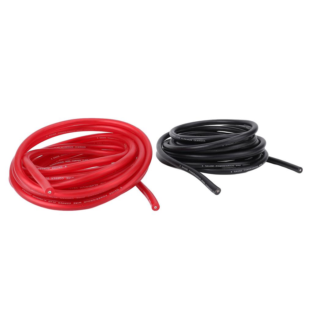 2PCS 8 Gauge Wire with Cable Ends Heat Shrink Tube 20ft 8AWG Automotive Power Ground Cable Battery Cable for Vehicle RV