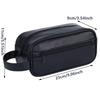 Men PU Wash Bag Travel Business Trips Portable Cosmetic Bag Large Capacity Multi Pocket Design Handheld Wash Bag