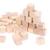 100Pcs Unfinished Blank Mini Diy Wooden Square Solid Cubes For Woodwork Craft