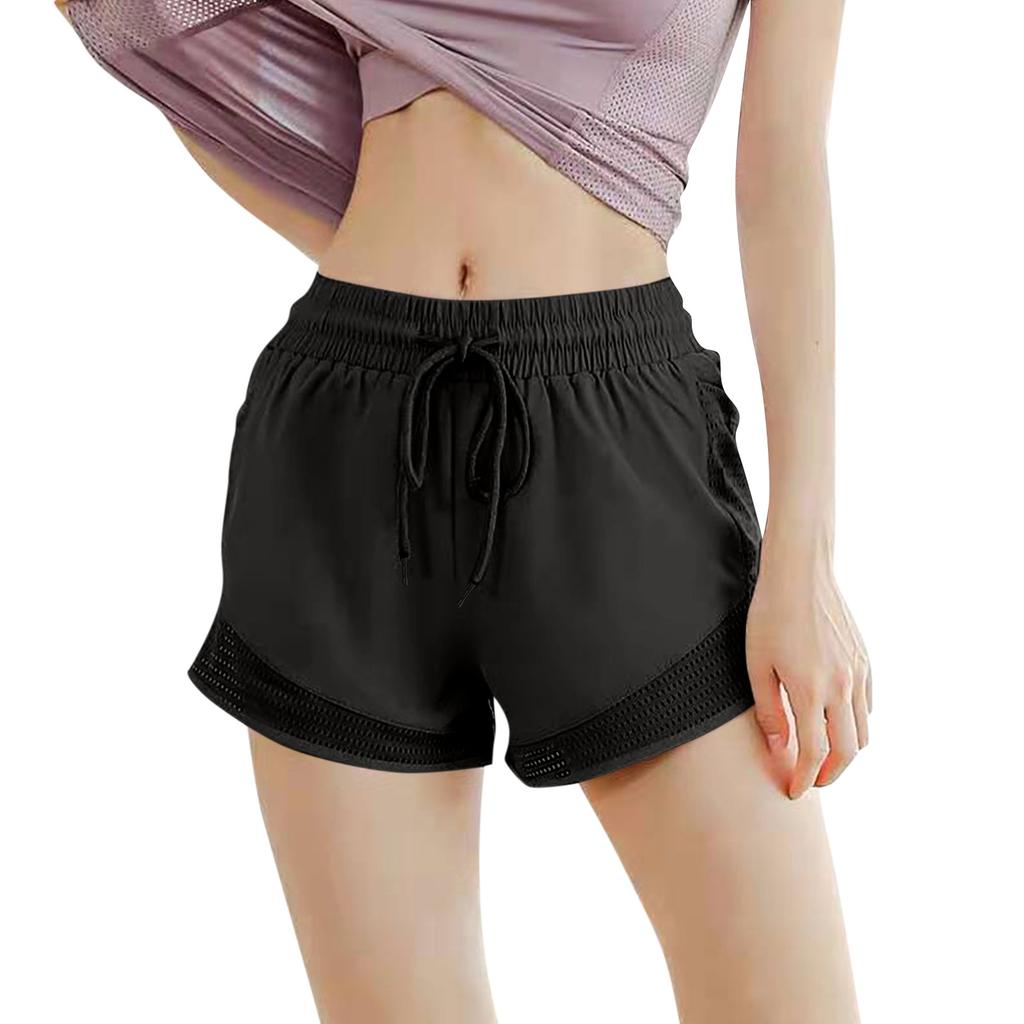 Женские однотонные эластичные быстросохнущие брюки для йоги на талии, шорты для бега