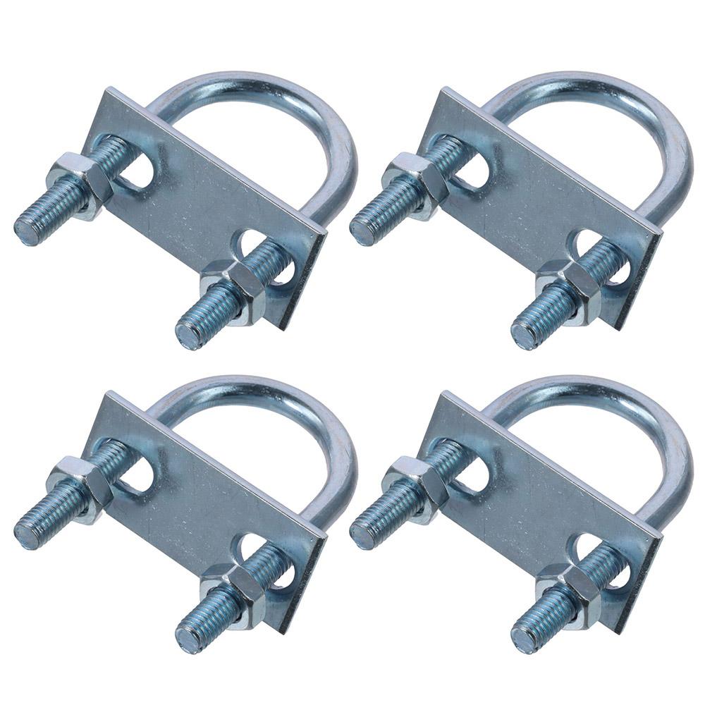 4 шт., стальные, оцинкованные круглые U-образные болты, серебристые с гайкой, шайбой, круглым изгибом, U-образным зажимом