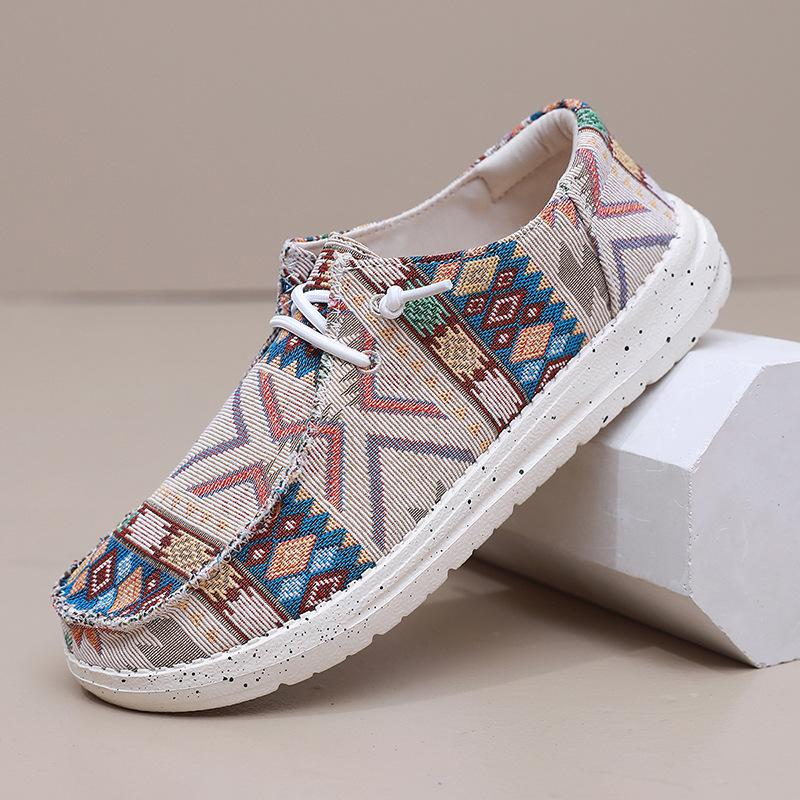Повседневная обувь в стиле бохо для пар, легкие лоферы Cross-Border, мужская и женская тканевая обувь, лоферы из ткани