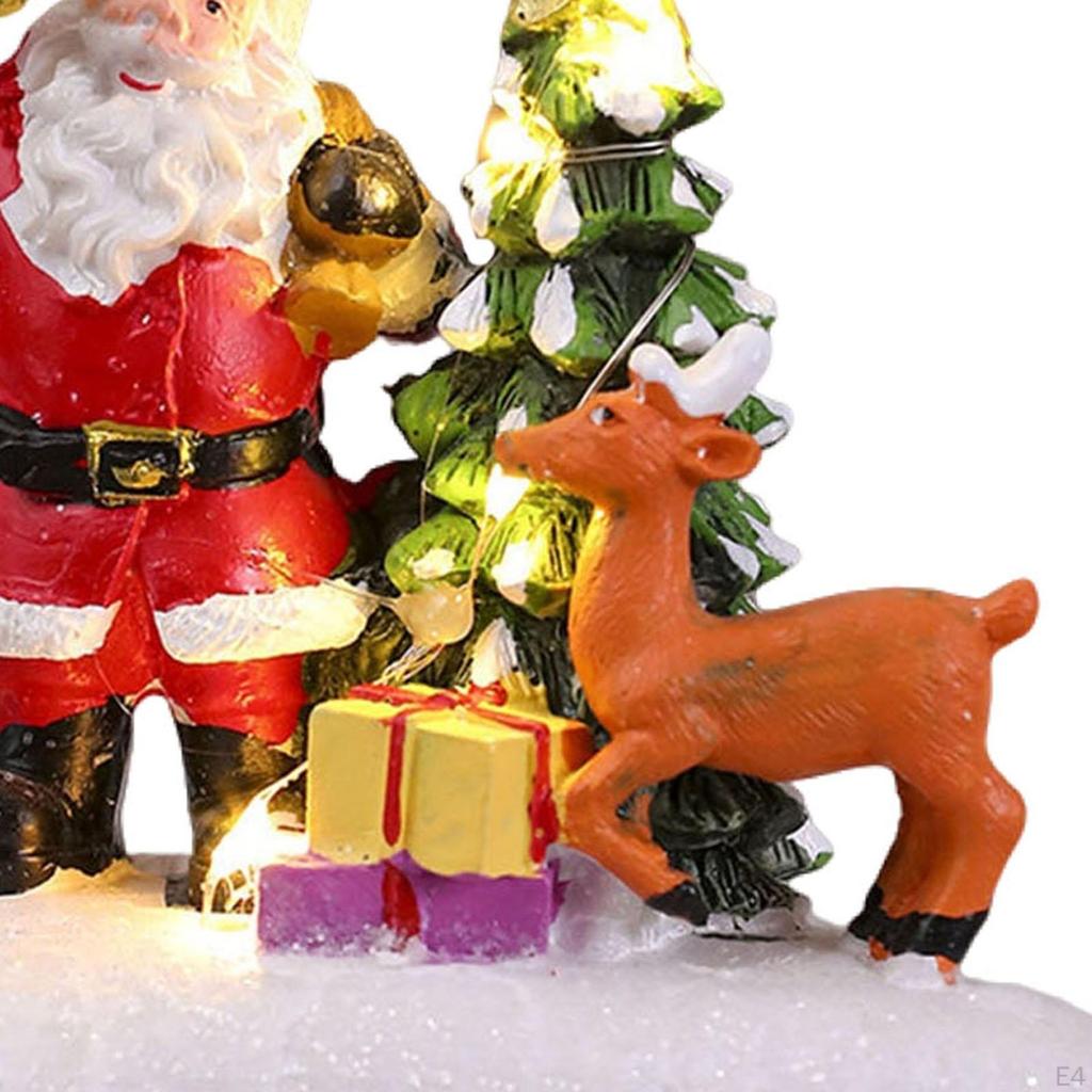 Рождественская фигурка, настольное украшение, светящаяся скульптура, украшение Санта-Клауса, статуэтка для вечеринки из твердой смолы