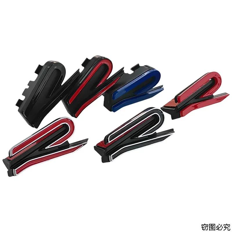 for Volkswagen 3D ABS Car Front Grille Emblem Badge RLine Golf 5 6 7 8 GTI Touareg J179 Passat Polo Jetta Tiguan Beetle Accessories R4S