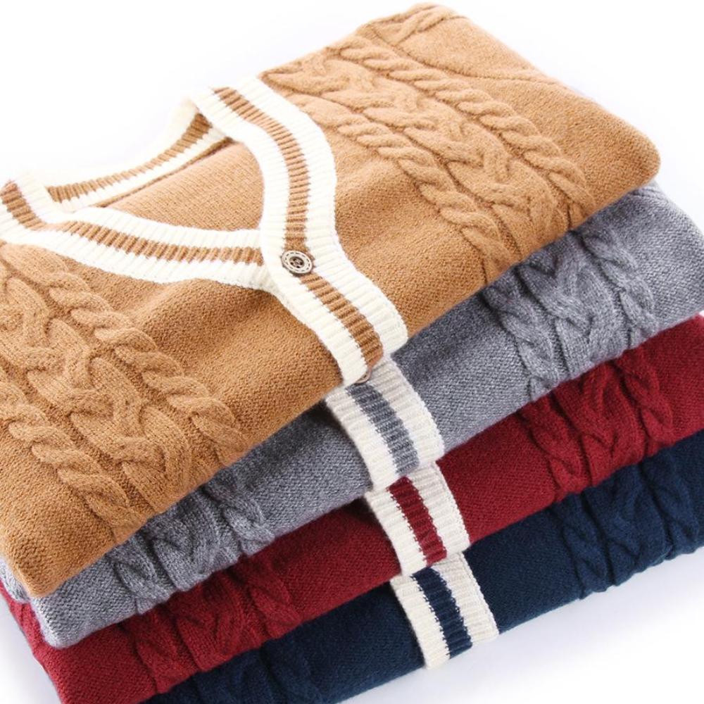 Boys Cardigan Crochet Sweater Children's V-Neck Toddler Knit Button Up Knitted Pattern Long Sleeve Sweaters