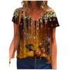 5XL Повседневная летняя футболка для женщин 2021 года, новые свободные топы с коротким рукавом и V-образным вырезом, уличные женские футболки с цветочным принтом