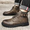 Мужские ботинки Мартин большого размера, лидер продаж осенью и зимой, модные ботинки Чжунбан, универсальная ретро мужская обувь в носках
