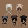 With Rope Bear Ear Wool Hat Ear Protection Beanies Cap Cute Winter Hat