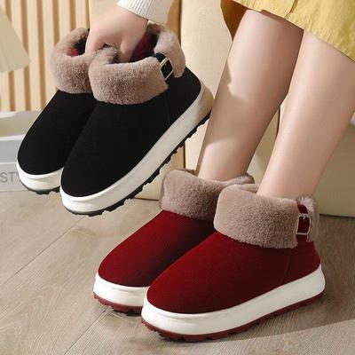 Новые зимние теплые хлопковые тапочки с высоким верхом и толстой нескользящей подошвой для мужчин и женщин