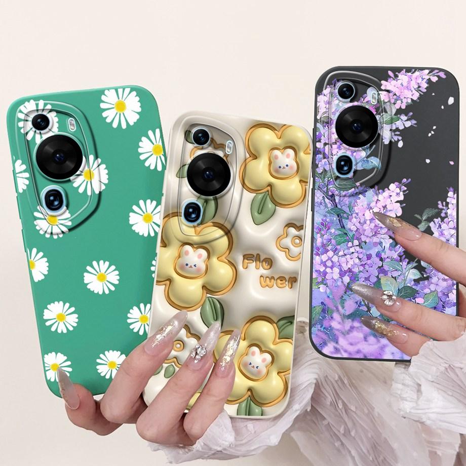 For Huawei P60 Art P60 Pro HuaweiP60 Case Cover Soft Silicone TPU Flower Butterfly Girly Fashion Painting Bumper Fundas