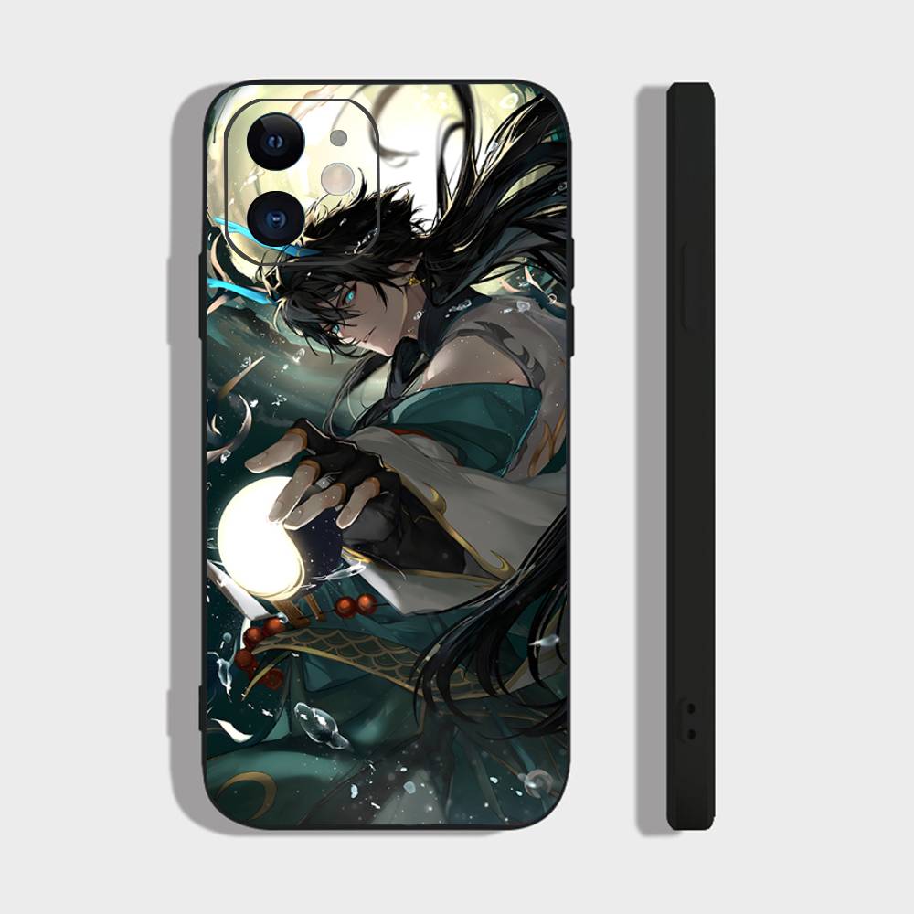Игровой чехол для телефона Genshin Impact с персонажем Имиббитор Лунэ Для IPhone 17 Air 16 15 14 13 Pro Max 11 12 Черный силиконовый чехол