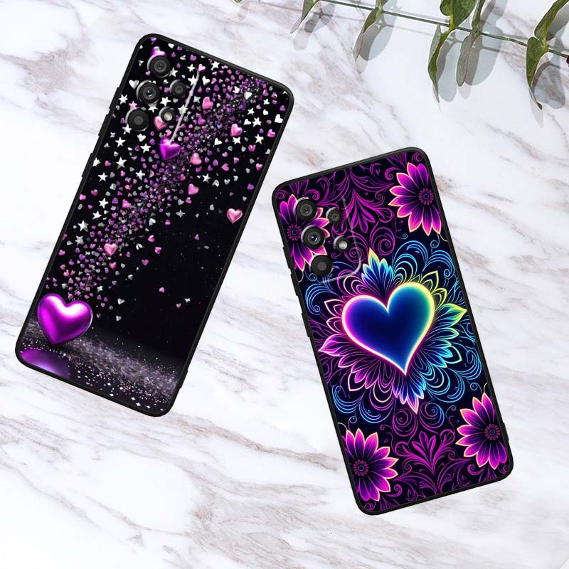 Роскошный чехол с дизайном "Любовь" для Samsung A41 A35 A34 A33 A32 A25 A24 A23 A21s A06 A05 A04 A03 Note 10 20 Ultra 5G Черный