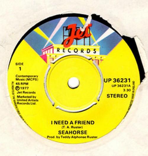 7-дюймовая пластинка SEAHORSE - I Need A Friend UP36231 Jet Records 1977 UK Рок Б/у