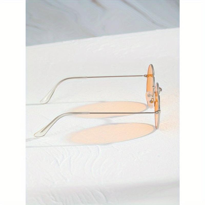 1 пара Мужские очки круглой формы с тонированными линзами, модные очки для украшения, винтажные пляжные аксессуары, очки-шейды, фестивальные очки для летнего пляжного отдыха