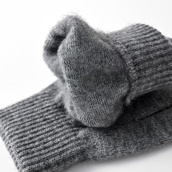 Женские вязаные перчатки Зимние перчатки с красными ногтями Утепленные теплые перчатки с полными пальцами для повседневных прогулок, катания на лыжах, езды на велосипеде