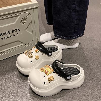 Туфли с дырками на толстой подошве, женская верхняя одежда, пляжные, интернет-знаменитости, легкие сандалии, повседневные, наступающие на мешок для дерьма, тапочки для старшей медсестры