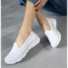 Белые женские спортивные туфли на плоской подошве для ходьбы