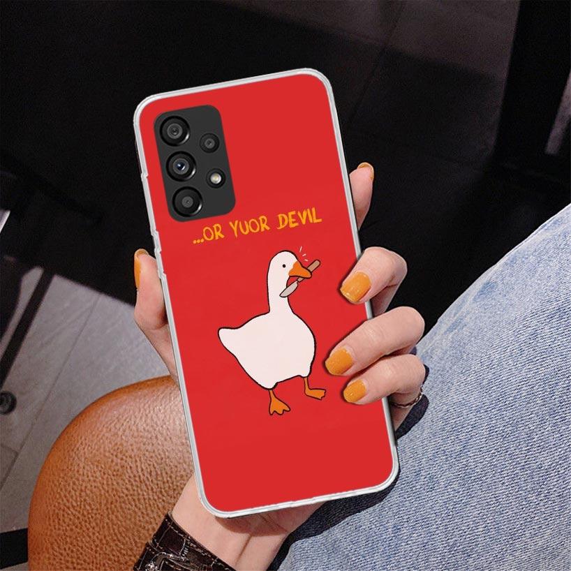Мультяшный Милый Гусь Игровой Чехол для Телефона Samsung Galaxy A17 A37 A57 A16 A26 A36 A56 A15 A14 A13 A55 A54 A53 A35 A34 A33 A25 A24 A2