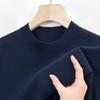 Men's Slim Fit Short-Sleeve Knitwear Versatile Half-High Neck Base Layer for Business Casual
