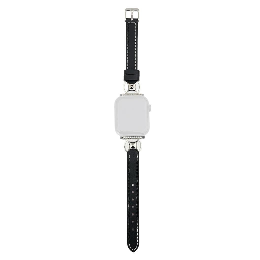 Watch Band For Apple Watch Series 10 Ultra 9 8 7 SE 6 5 4 3 2 1 46mm 49mm 45mm 44mm 42mm Coin Shape Connector Genuine Cow Leather Strap