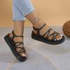 Platform Sandals Women Summer Shoes for Women 2024 Trend Open Toe Ankle Strap Beach Shoes Flat Heeled Sandals