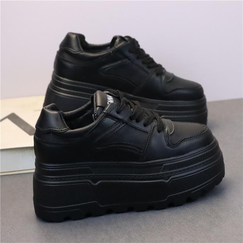 Модные кроссовки на платформе 8 см для женщин, белая обувь на каблуке, удобные, нескользящие, из натуральной кожи, женская повседневная обувь для ходьбы