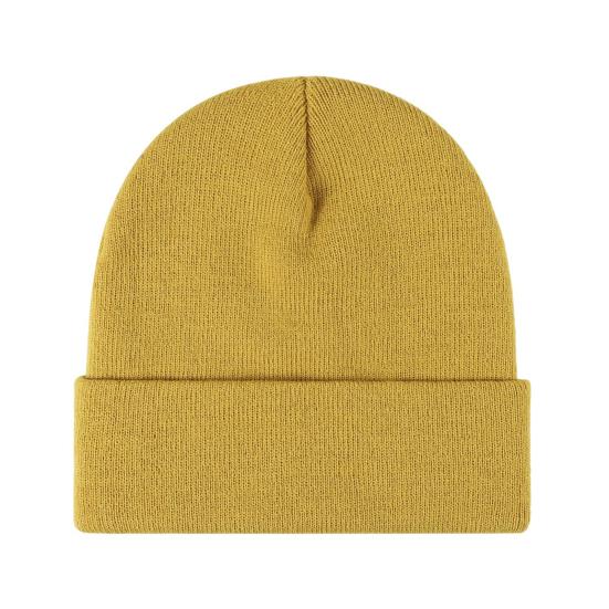 Winter Unisex Knitted Hat Stretchy Folded Brim Thickened Solid Color Ear Protection Warm Daily Wear Cap Outdoor Skiing Skating Headwear