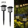 2pcs Solar-Powered LED Pathway Lights - Outdoor Garden & Lawn Decor, Warm Yellow Glow, Landscaping, Solar Garden Lights