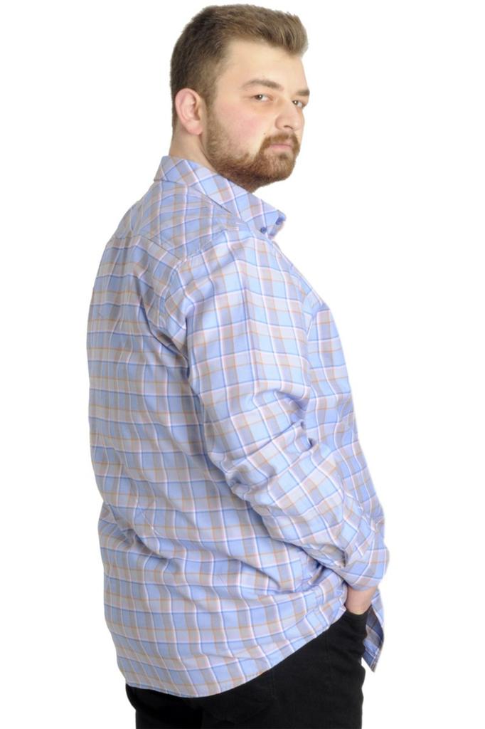 Мужская рубашка больших размеров размера плюс Xl Мужская рубашка больших размеров в клетку с длинным рукавом зеленая