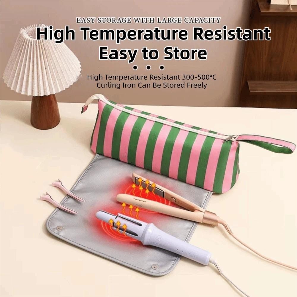 Large Capacity Curling Iron Storage Bag Waterproof Hair Air Wrap Dryer Case Bathroom Storage