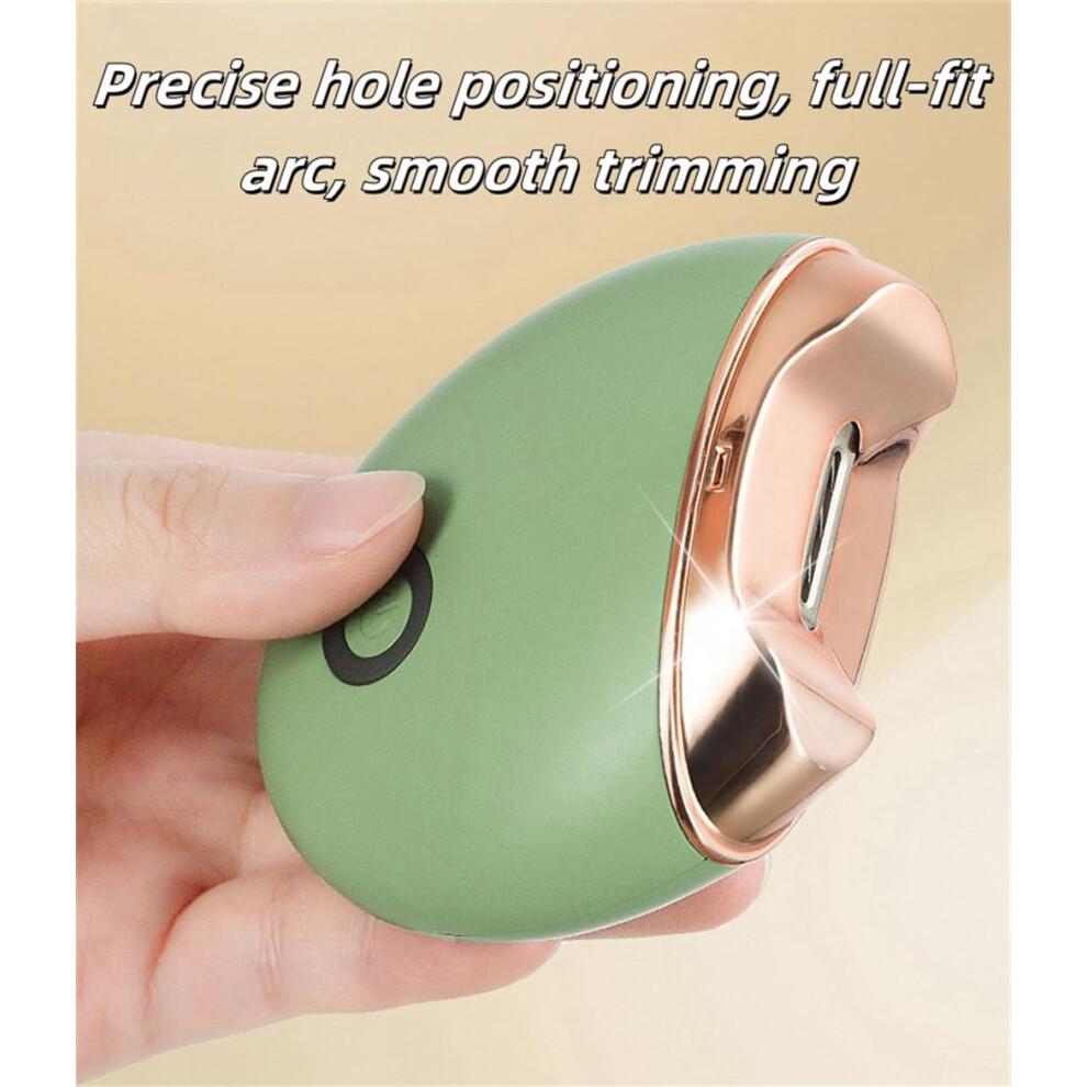 Electric Nail Clipper with LED Light, USB Rechargeable, Noise Reduction, Orange, for Thick Nails